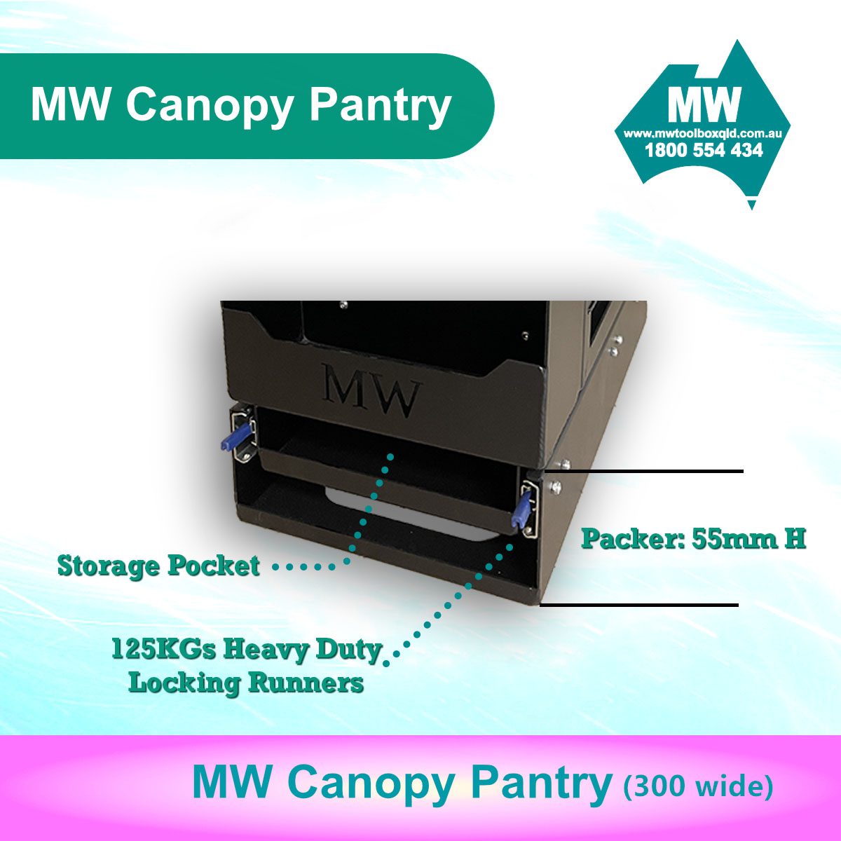 Canopy Pantry (300mm Wide) Canopy Drawer-4