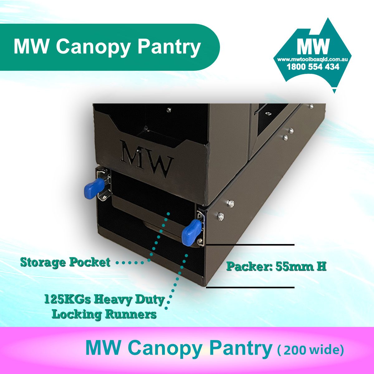 Canopy Pantry (200mm Wide) Canopy Drawer-5
