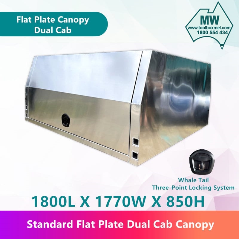 Aluminium Ute Canopy Flat Plate Canopy Dual Cab 1800mm Long-1