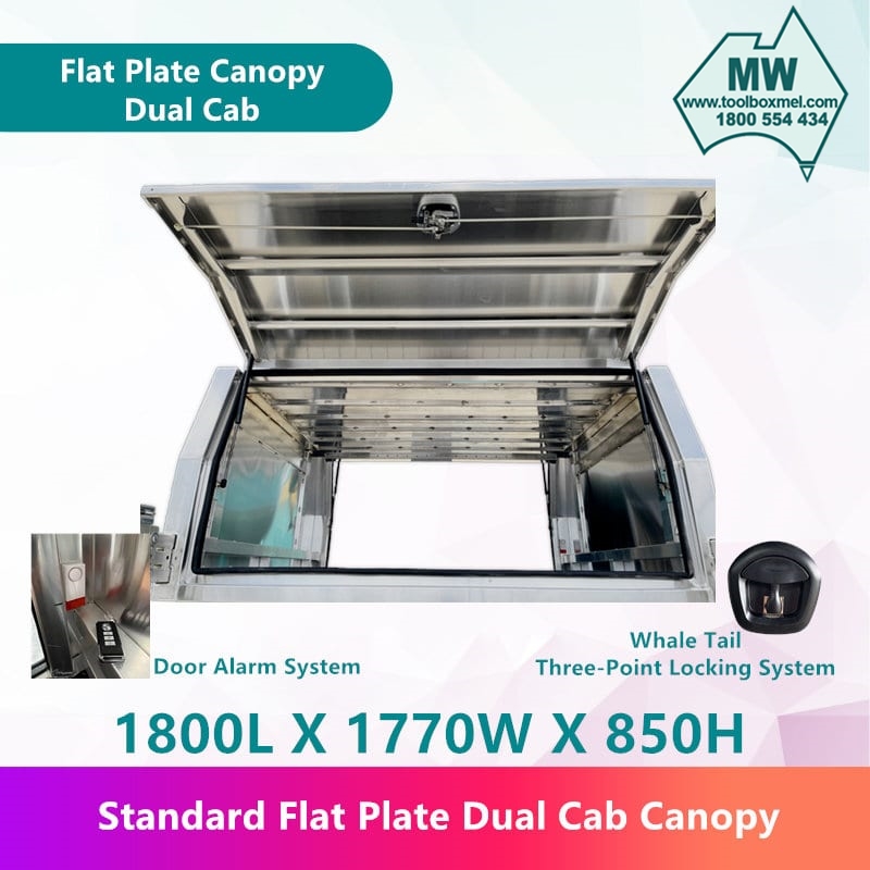 Aluminium Ute Canopy Flat Plate Canopy Dual Cab 1800mm Long-2